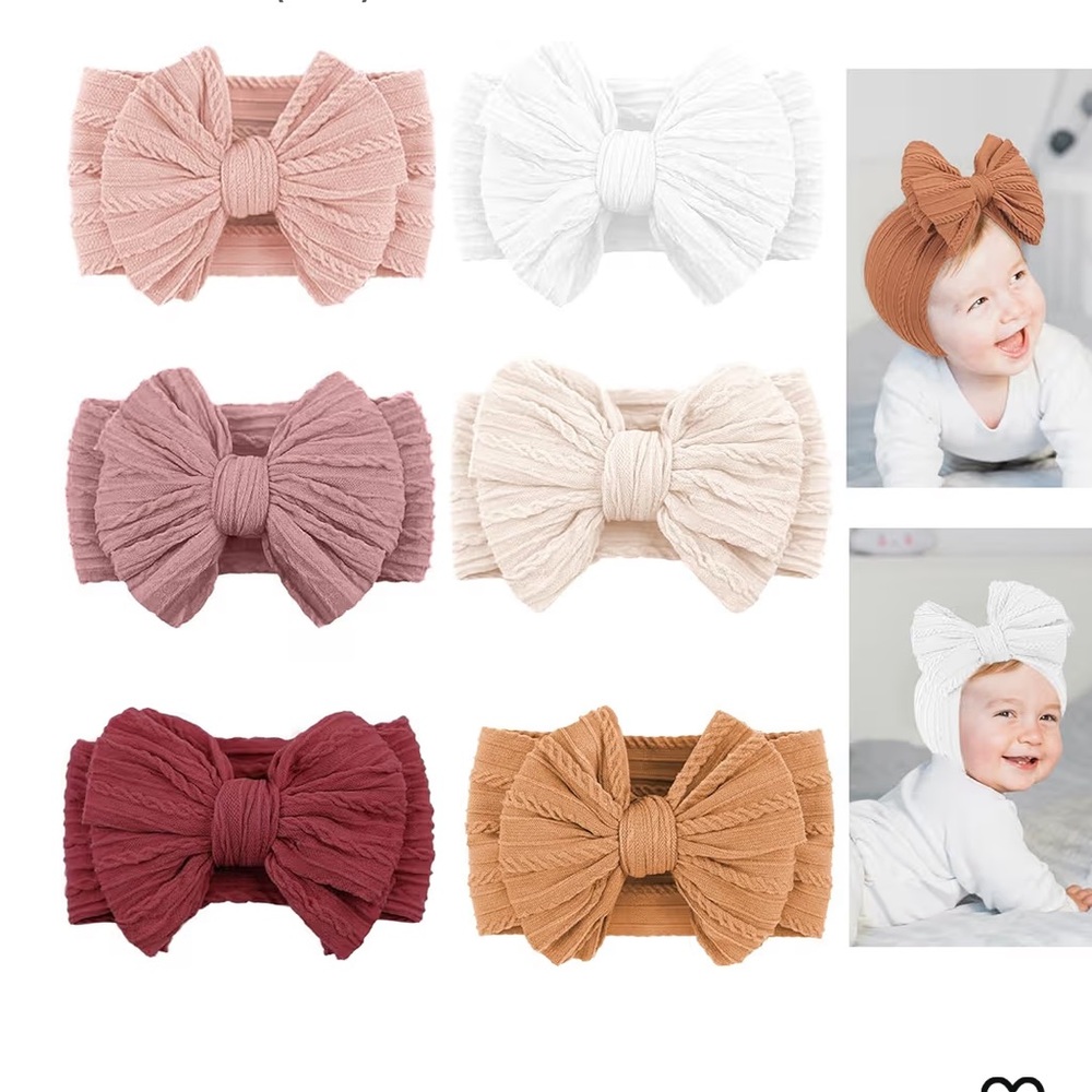 Charming Hair Bow Set for Kids - Red, Gold, White, and Pink - Picture 3 of 3